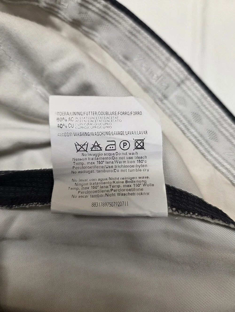 Zanella for Nordstrom Duncan Mens 38W Black Micro Check Wool Pleated Pants